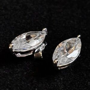 Elegant Silver CZ Teardrop Earrings